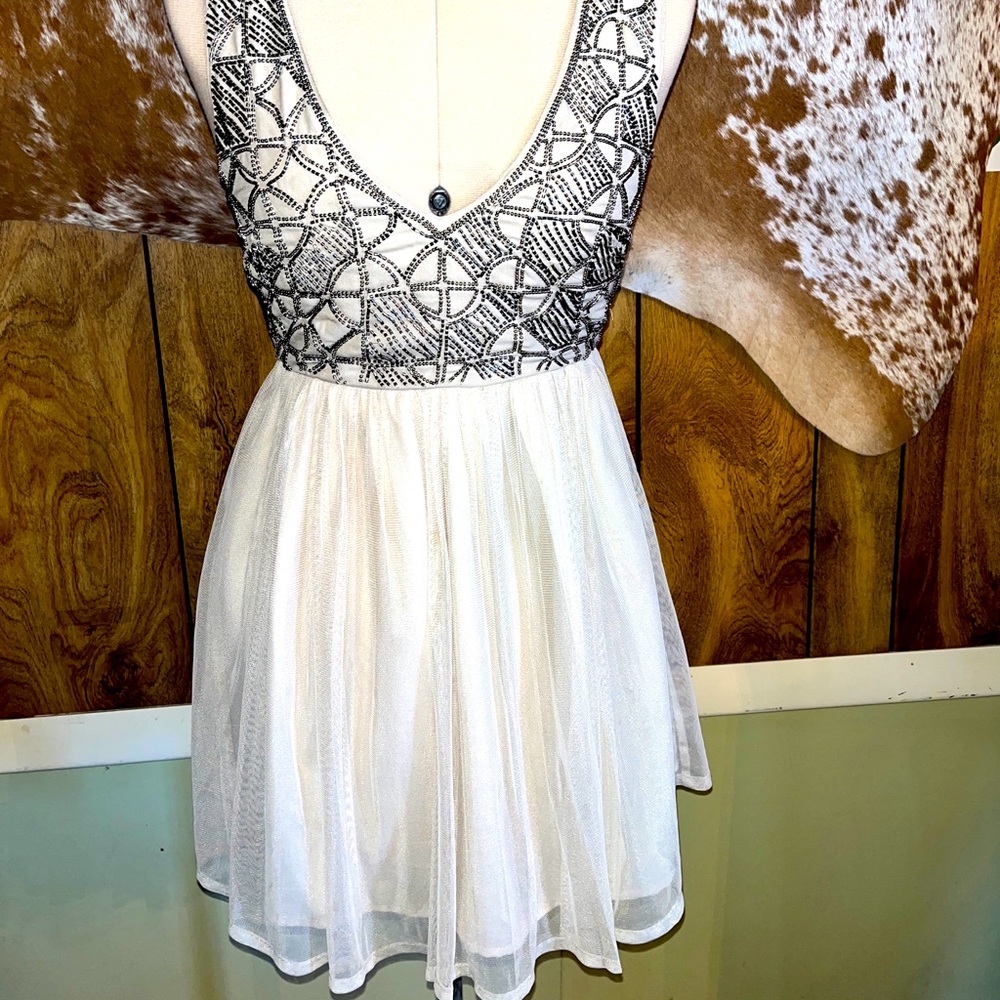 Forever 21 Art Deco Vintage Style Short Beaded Dress Size Small